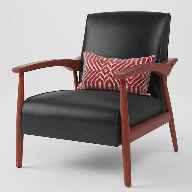 Black Bonded Leather Arm Chair — Скачать