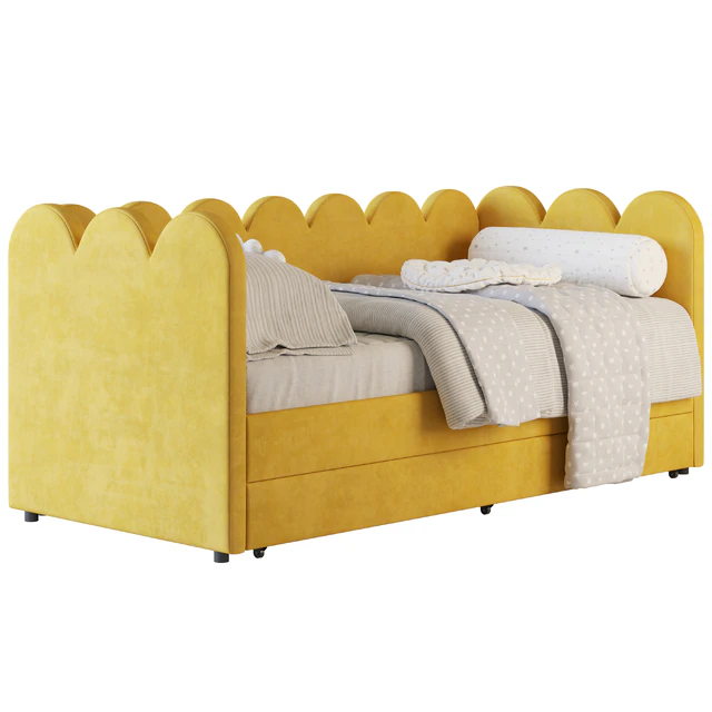 Children's bed Tabby 90 Velvet Yellow — Descargar
