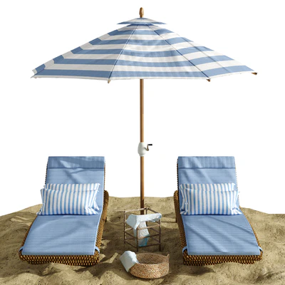 Beach umbrella and chaise longue set 2 — Вид 2