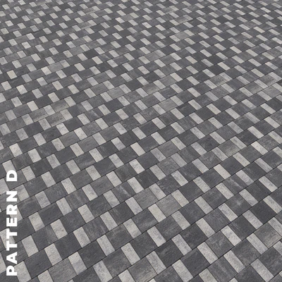 Set of four types of gray paving stones with texture 6290 — Ver 2