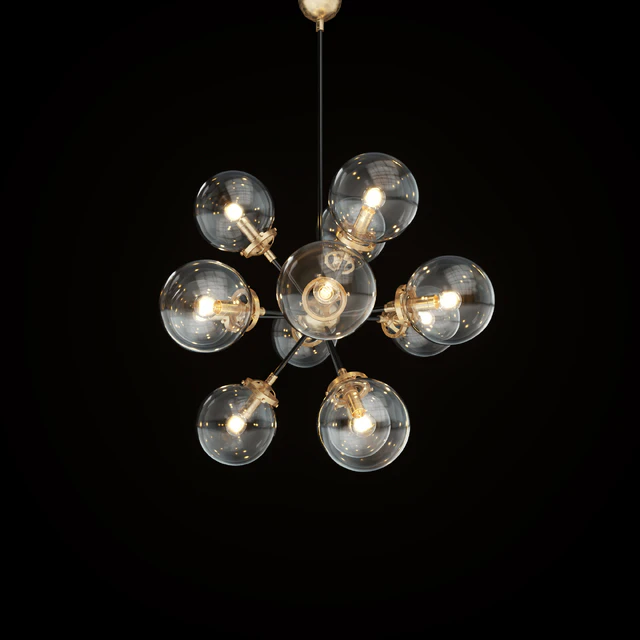 RH Bistro Globe Clear Glass Burst Chandelier — Скачать