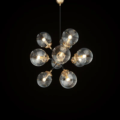 RH Bistro Globe Clear Glass Burst Chandelier — Вид 2