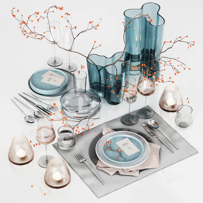 Table setting with rowan — Вид 1