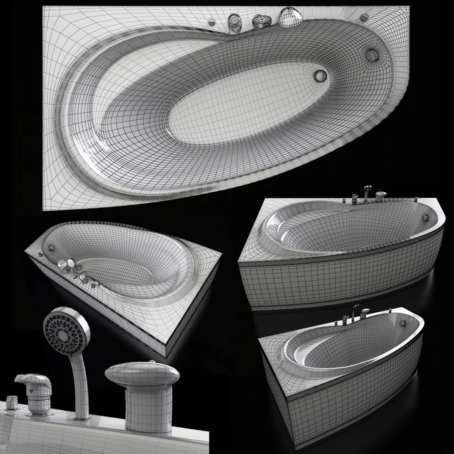 Acrylic corner bath Alpen Naos 180 — Download
