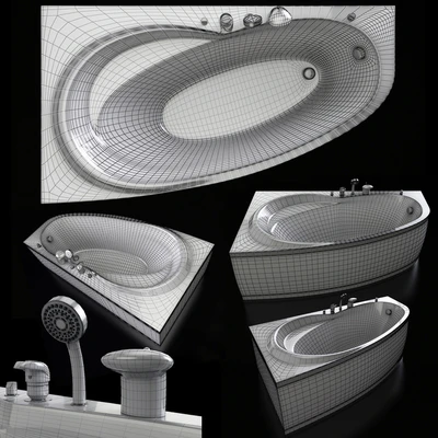 Acrylic corner bath Alpen Naos 180 — View 2
