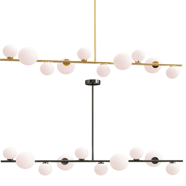 Modern Chandelier Led Gold Black Bar — Скачать