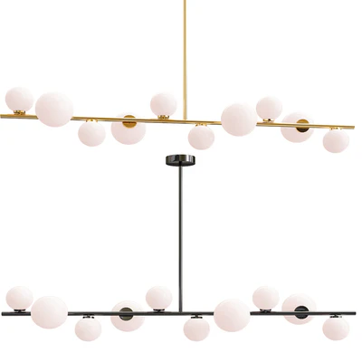 Modern Chandelier Led Gold Black Bar — Вид 1