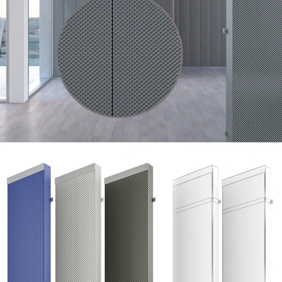 Acoustic panels, hanging elements, lamps. — Ver 2