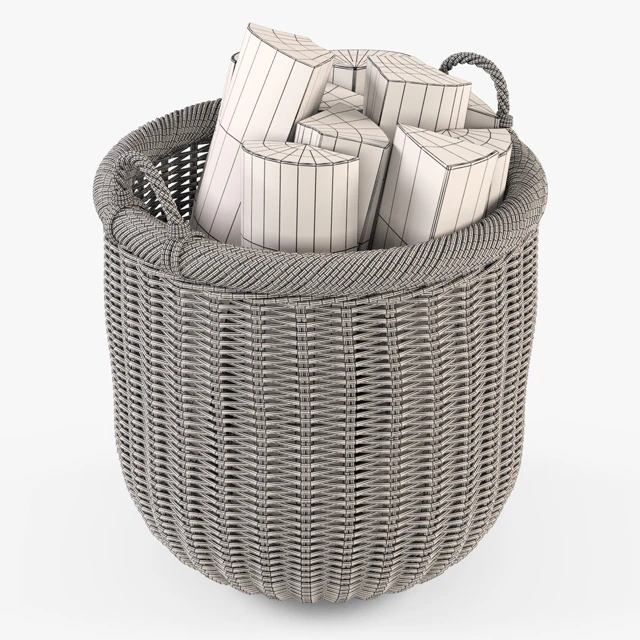 Basket with firewood 007 / brown — Descargar
