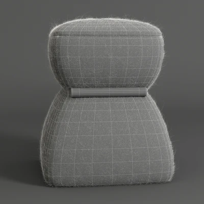 Cusi Modern Pouf in White Mohair — Вид 2