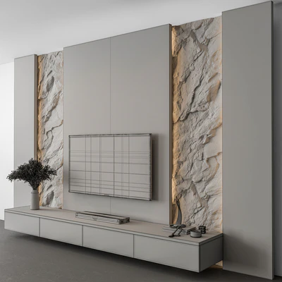 TV Wall Cliff and Wood - Set 98 — Ver 2