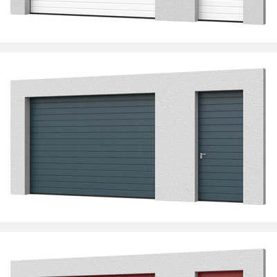 Hormann Sectional doors open / closed with side door — Ver 2