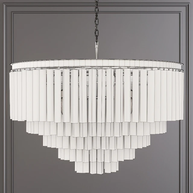 Restoration Hardware 1920S ODEON CLEAR GLASS FRINGE 5-TIER CHANDELIER Black — Descargar