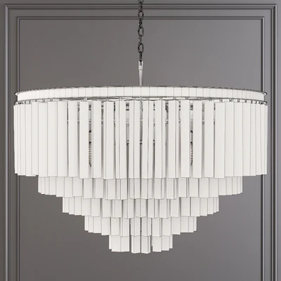 Restoration Hardware 1920S ODEON CLEAR GLASS FRINGE 5-TIER CHANDELIER Black — Ver 2
