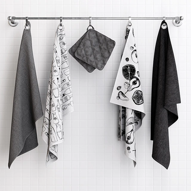Zara Grey Towels on Hooks — Descargar