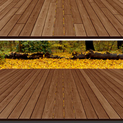Decking on logs, 4 species, coffee — Ver 3