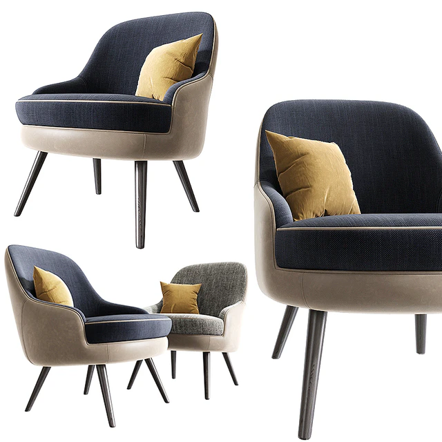 375 Walter Knoll Armchair With Pillow — Descargar