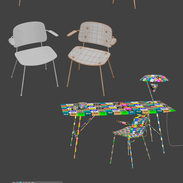 Set Soborg armchair table — Скачать