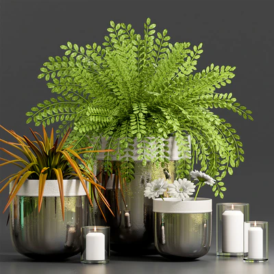 DECORATIVE PLANT WITH GERBERA FLOWER — Ver 2