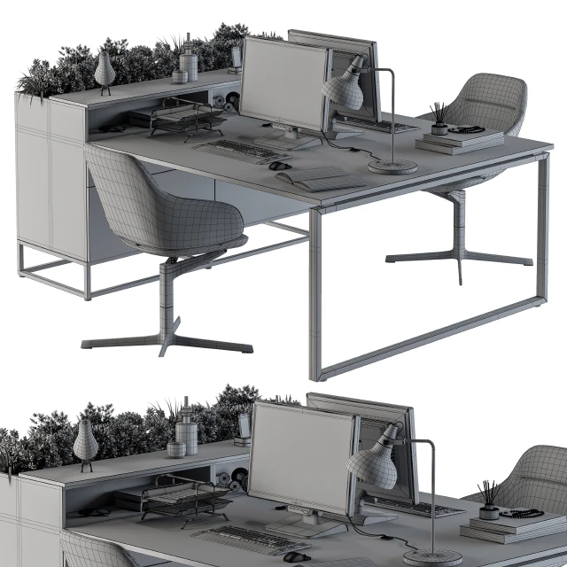 Office Furniture - employee Set 15 — Скачать