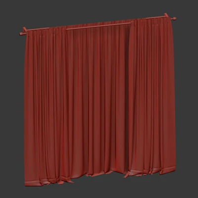 Curtains with tulle in two colors — Ver 2