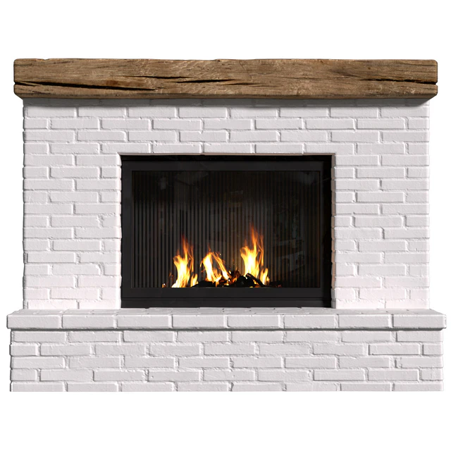 Provence style fireplace.Brick Fireplace in Country style.Rustic Farmhouse fireplace — Descargar