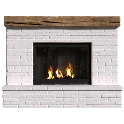 Provence style fireplace.Brick Fireplace in Country style.Rustic Farmhouse fireplace — Ver 1