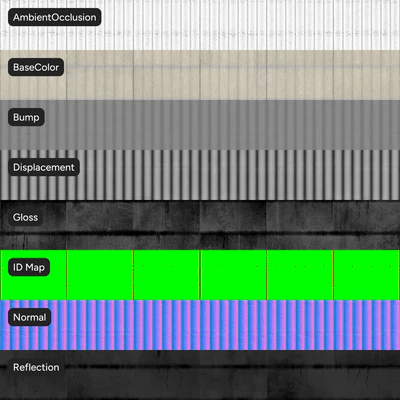 fluted concrete block wall texture — Вид 2