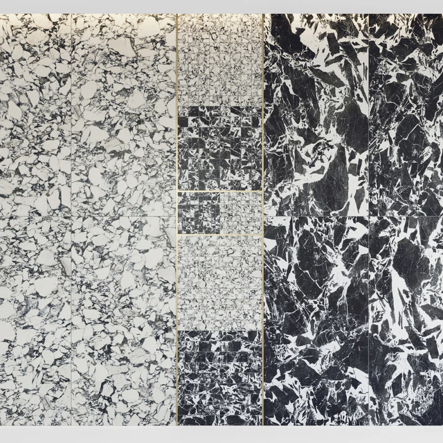 Architectural Design Floor gres Pebble Fragment B & W MARBLE set 3 — Скачать