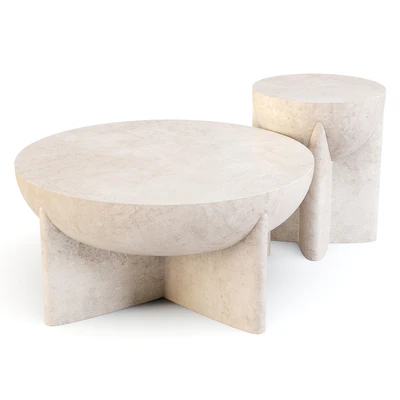 West Elm: Monti Lava Stone - Coffee and Side Table — Ver 1
