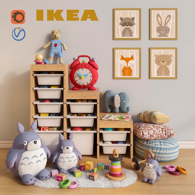 Мебель и игрушки IKEA, декор для детской комнаты set 1 — Скачать
