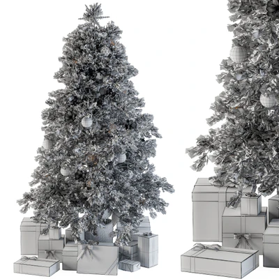 Christmas Decoration 01 - Christmas White Tree with Gift — Ver 2
