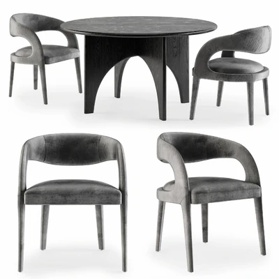 Baleno TImber Table and Pierre Chair — Ver 1