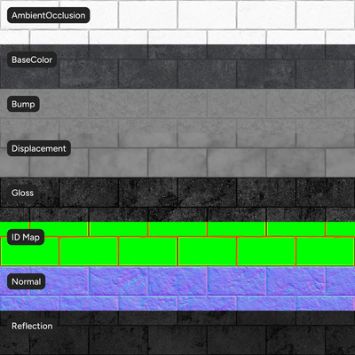 split face running concrete block wall texture black — View 2