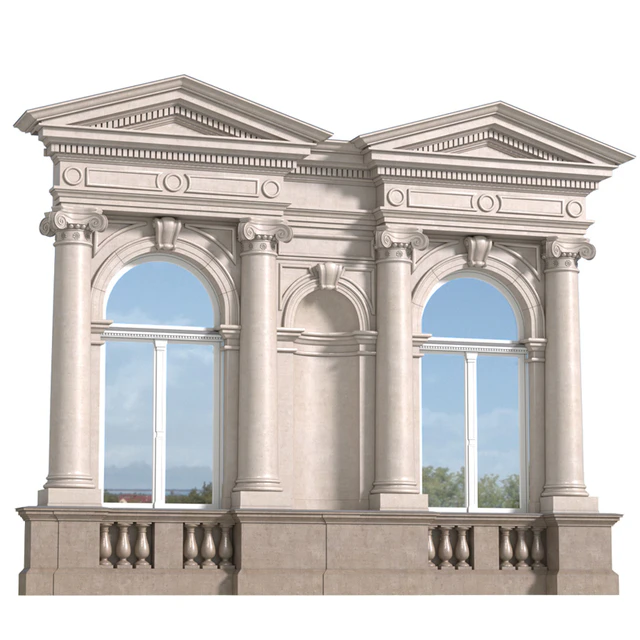 Классический фасад с фронтоном и колоннами.Classic facade with pediment — Скачать