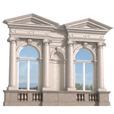 Классический фасад с фронтоном и колоннами.Classic facade with pediment — Вид 1