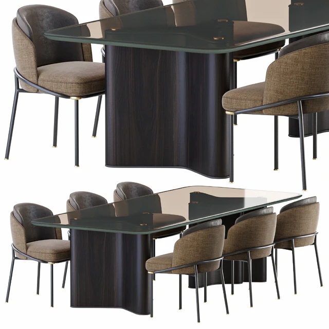 Minotti lou dining table & chair fil noir — Descargar