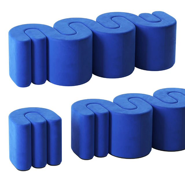Adel bench and pouf by Baxter — Descargar