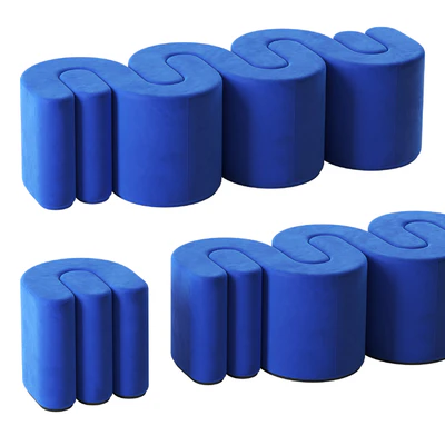 Adel bench and pouf by Baxter — Ver 1