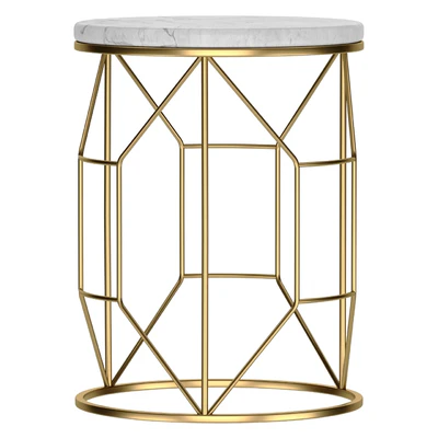 Marble and metal coffee table — View 2