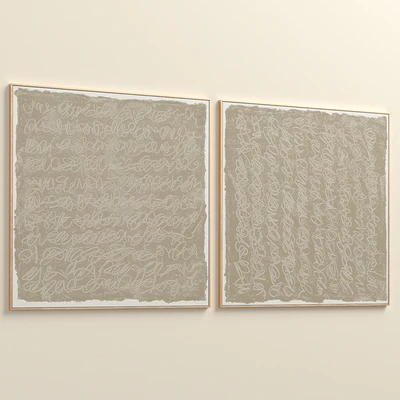 Large Textural Abstract Neutral Wall Art C-401 — Вид 2