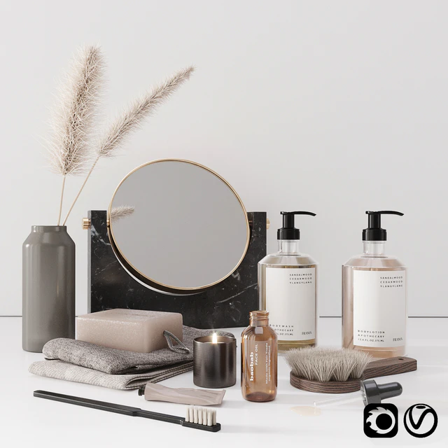 Bathroom set with pampas — Descargar