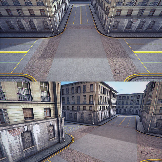 Euro Road set v1 (low poly) HD — Descargar