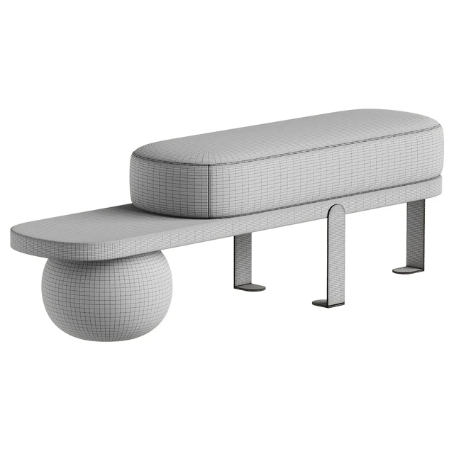 Solid Color Modern Upholstered Entryway Bench with White Cushion — Скачать