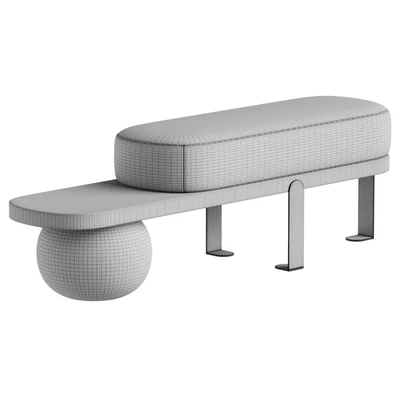 Solid Color Modern Upholstered Entryway Bench with White Cushion — Вид 2
