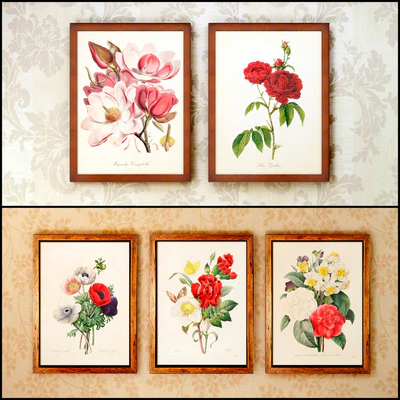The picture in the frame: 19 pcs (collection 59) Flowers — Ver 2