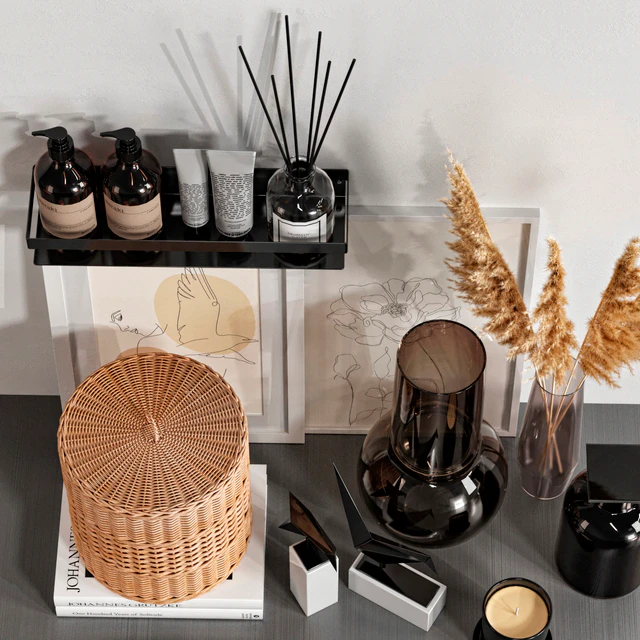 Decorative set with dried flowers 04 — Descargar