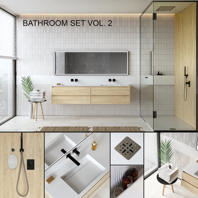 Bathroom set 2 (vray GGX, corona PBR) — Скачать