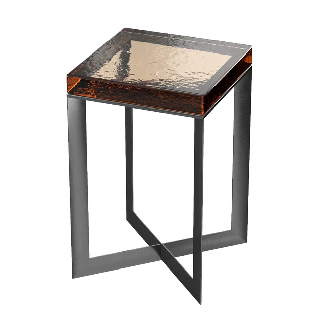 Lennie Amber Cast Glass End Table — Скачать