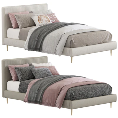 Roar / Rabbit Pleated Upholstered Bed 218 — Ver 1